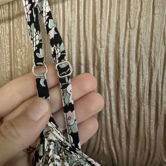 Natural Life Women's Journey Boho Black Floral Jumpsuit Size XS/S Pockets Summer - Picture 6 of 7